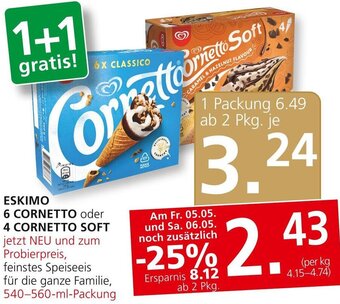 ESKIMO 6 CORNETTO oder 4 CORNETTO SOFT 540-560-ml-Packung
