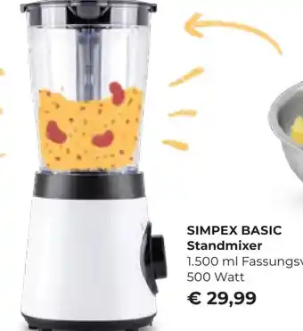 Interspar SIMPEX BASIC Standmixer 1.500 ml Fassungsvermögen, 500 Watt Angebot