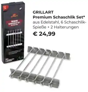Interspar GRILLART Premium Schaschlik Set* aus Edelstahl, 6 Schaschlik-Spieße + 2 Halterungen Angebot