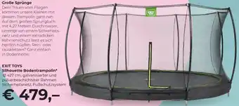 Interspar EXIT TOYS Silhouette Bodentrampolin* Ø 427 cm, galvanisierter und pulverbeschichteter Rahmen Sicherheitsnetz, Fußschutzsystem Angebot