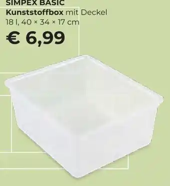 Interspar SIMPEX BASIC Kunststoffbox mit Deckel 18 I, 40 x 34 x 17 cm Angebot
