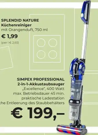 Interspar SIMPEX PROFESSIONAL 2-in-1-Akkustaubsauger ,,Excellence", 400 Watt max. Angebot