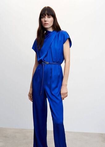 Mango Satinierter overall mit gürtel Angebot