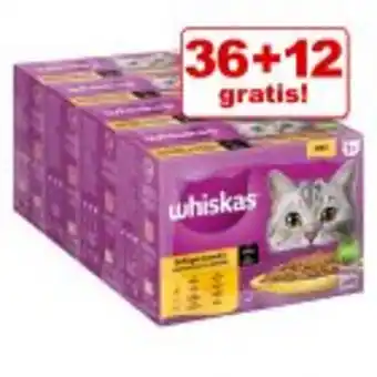 Zooplus 36 + 12 gratis! 48 x 85 g megapack whiskas frischebeutel Angebot