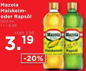Unimarkt Mazola Maiskeim-oder Rapsöl 500 ml Angebot
