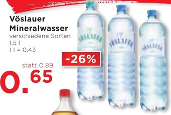 Unimarkt Vöslauer Mineralwasser verschiedene Sorten 1,5 L Angebot