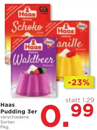 Unimarkt Haas Pudding 3er verschiedene Sorten Pkg. Angebot