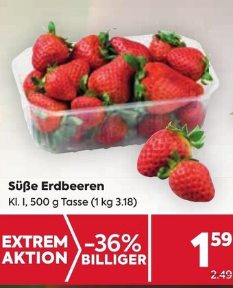 Billa Süße Erdbeeren KI. I, 500 g Tasse (1 kg 3.18) Angebot