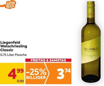 Billa Liegenfeld Welschriesling Classic 0,75 Liter Flasche Angebot