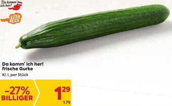 Billa Da komm' ich her! frische Gurke Kl. I, per Stück Angebot