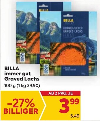 Billa BILLA immer gut Graved Lachs 100 g (1 kg 39.90) Angebot