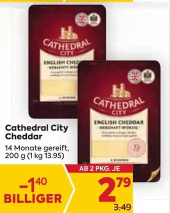 Billa Cathedral City Cheddar 14 Monate gereift, 200 g (1 kg 13.95) Angebot