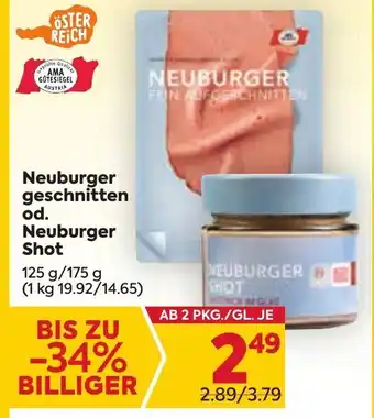 Billa Neuburger geschnitten od. Neuburger Shot 125 g/ 175 g Angebot