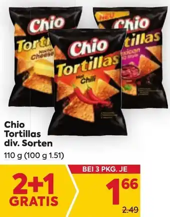 Billa Chio Tortillas div. Sorten 110 g (100 g 1.51) Angebot