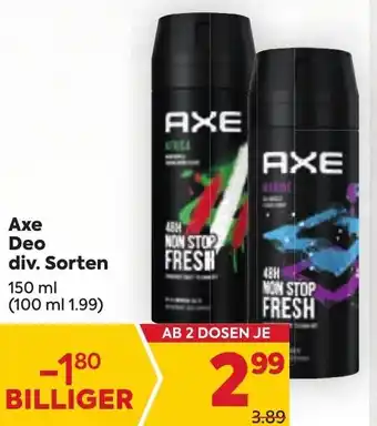Billa Axe Deo div. Sorten 150 ml Angebot
