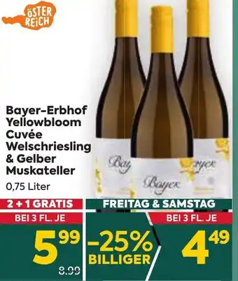 Billa Bayer-Erbhof Yellowbloom Cuvée Welschriesling & Gelber Muskateller 0,75 Liter Angebot