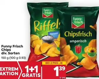 Billa Funny Frisch Chips div. Sorten 150 g (100 g 0.93) Angebot