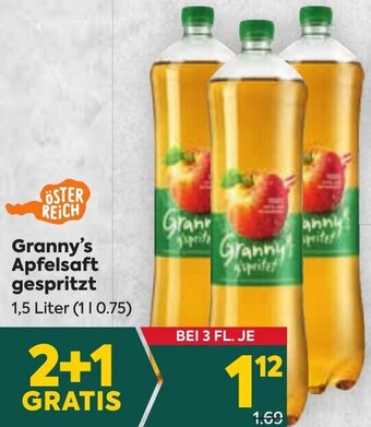 Billa Granny's Apfelsaft gespritzt 1,5 Liter Angebot