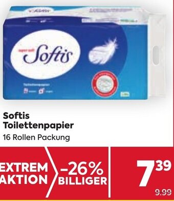 Billa Softis Toilettenpapier 16 Rollen Packung Angebot