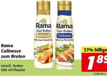 Nah&Frisch Rama Culinesse zum Braten versch. Sorten 500 ml-Flasche Angebot