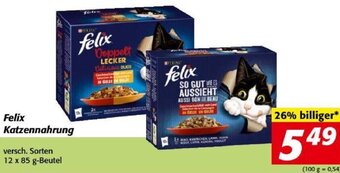 Nah&Frisch Felix Katzennahrung versch. Sorten 12 x 85 g-Beutel Angebot