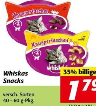 Nah&Frisch Whiskas Snacks versch. Sorten 40 - 60 g-Pkg. Angebot