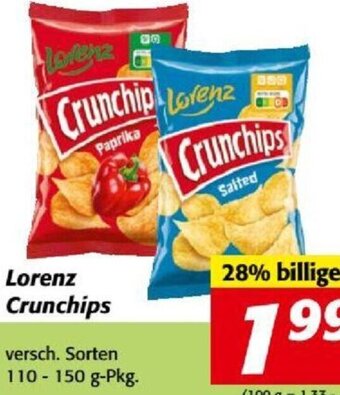 Nah&Frisch Lorenz Crunchips versch. Sorten 110-150 g-Pkg. Angebot