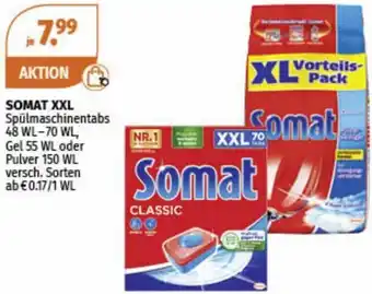 Müller SOMAT XXL Spülmaschinentabs 48 WL-70 WL, Gel 55 WL oder Pulver 150 WL versch. Sorten ab €0.17/1 WL Angebot