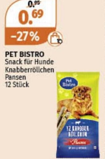 Müller PET BISTRO Snack für Hunde Knabberröllchen Pansen 12 Stück Angebot