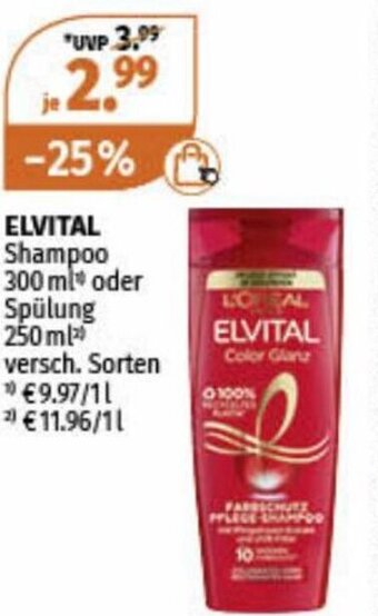 Müller ELVITAL Shampoo 300 ml* oder Spülung 250 ml Angebot