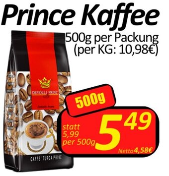 Wurstico Prince Kaffee 500g per Packung Angebot