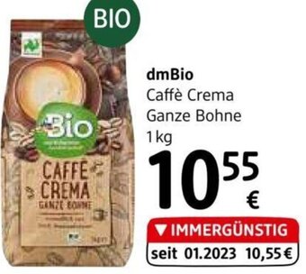 dm dmBio Caffè Crema Ganze Bohne 1 kg Angebot