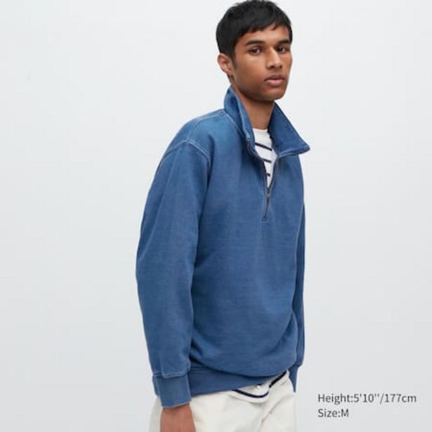 UNIQLO Indigo sweat half-zipped pullover Angebot