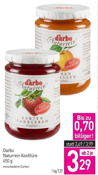 Sutterlüty Darbo Naturrein Konfitüre 450 g Angebot