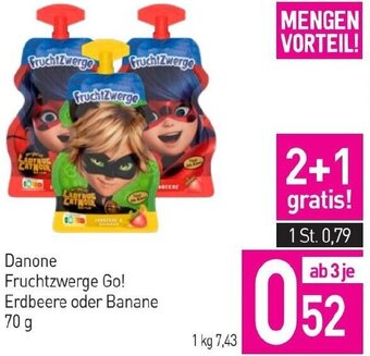 Sutterlüty Danone Fruchtzwerge Go! Erdbeere oder Banane 70g Angebot