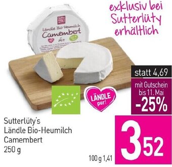 Sutterlüty Sutterlüty's Ländle Bio-Heumilch Camembert 250 g Angebot