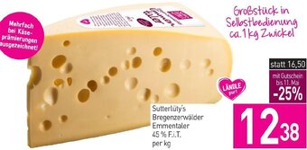 Sutterlüty Sutterlüty's Bregenzerwälder Emmentaler 45% F.i.T. per kg Angebot