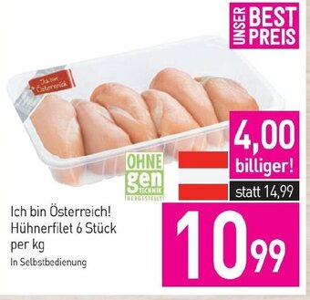 Sutterlüty Ich bin Österreich! Hühnerfilet 6 Stück per kg Angebot