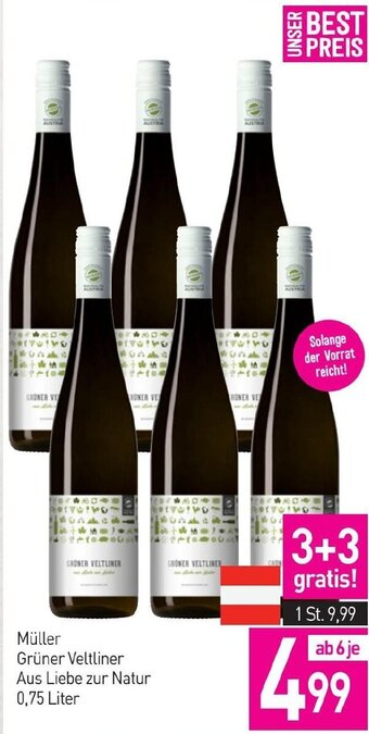 Sutterlüty Müller Grüner Veltliner Aus Liebe zur Natur 0,75 Liter Angebot