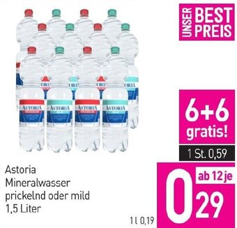 Sutterlüty Astoria Mineralwasser prickelnd oder mild 1,5 Liter Angebot