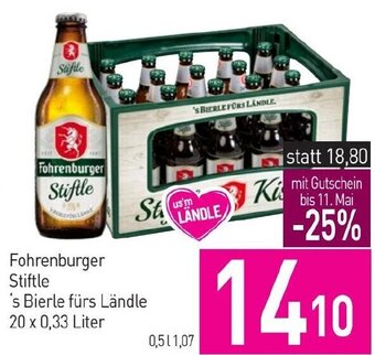 Sutterlüty Fohrenburger Stiftle 's Bierle fürs Ländle 20 x 0,33 Liter Angebot