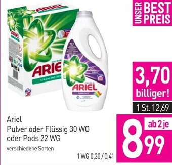Sutterlüty Ariel Pulver oder Flüssig 30 WG oder Pods 22 WG Angebot