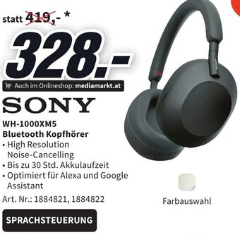 Media Markt SONY WH-1000XM5 Bluetooth Kopfhörer Angebot