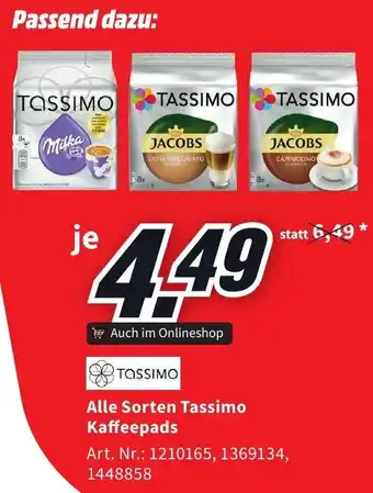 Media Markt Alle Sorten Tassimo Kaffeepads Angebot