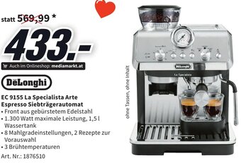 Media Markt DeLonghi EC 9155 La Specialista Arte Espresso Siebträgerautomat Angebot