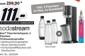 Media Markt sodastream Duo™ Titan Vorteilspack, 3 Flaschen Trinkwassersprudler Angebot
