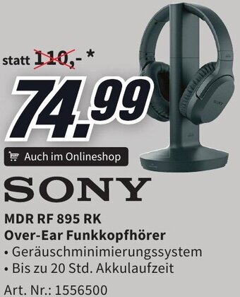 Media Markt SONY MDR RF 895 RK Over-Ear Funkkopfhörer Angebot