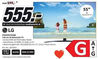 Media Markt LG 55NANO769QA 139 cm 4K NanoCell-TV Angebot