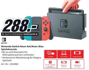 Media Markt Nintendo Switch Neon-Rot/Neon-Blau Spielekonsole Angebot
