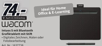 Media Markt wacom® Intuos S mit Bluetooth Grafiktablett mit Stift Angebot